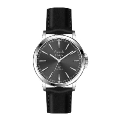Alexandre Christie ALCW1014MDLSSDG Black Dial Black Leather Strap Analog Men Watch